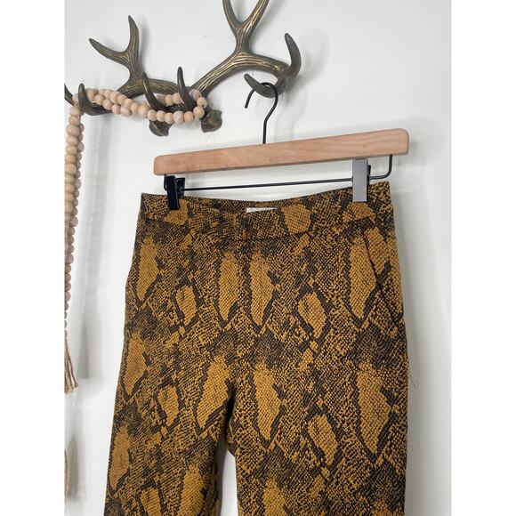 NWT Joie Marcena Snakeskin Cropped Pants Size 4 Python Print High Rise Waist - Picture 3 of 12